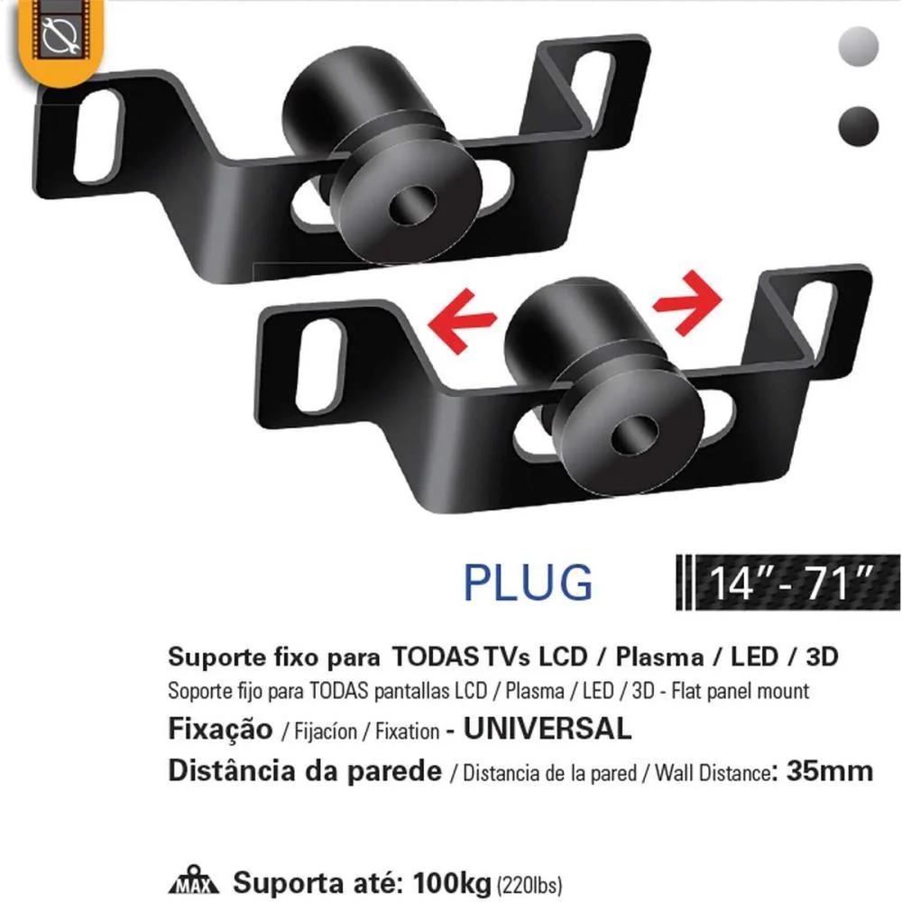 Suporte Para Tv Fixo Led/Lcd/Plasma Ate 84Pol. Multivisao - imagem 4