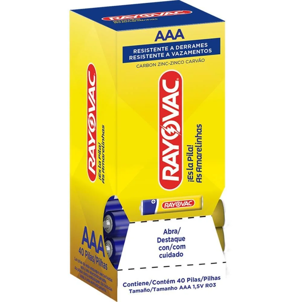 Pilha Zinco Palito Aaa 10 Pacotes X 4 Unid Rayovac (Tubo) - imagem 2