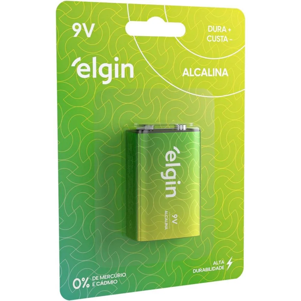 Pilha Bateria 9V Alcalina Elgin (Bl.c/01) - imagem 2