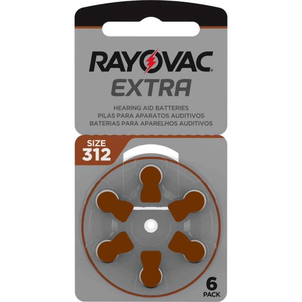 Pilha Bateria Aparelho Auditivo Tam.312 Rayovac (Bl.c/06) - imagem 3