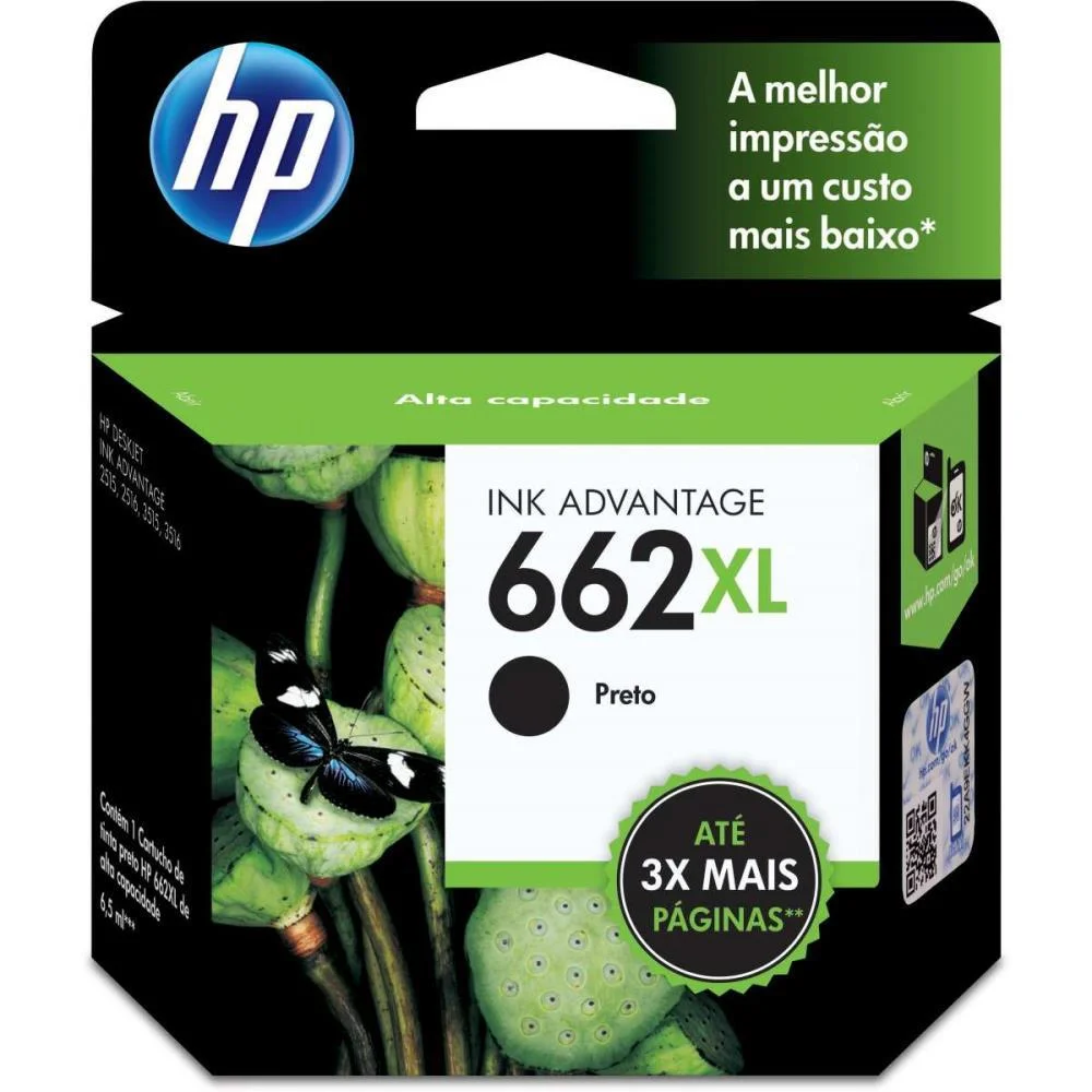 Cartucho Original Hp 662Xl Preto Ink Advantage Hp - imagem 3