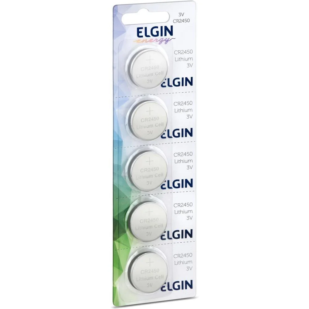 Pilha Bateria Botao Cr2450 3V Lithium Elgin (Ct.c/05) - imagem 3