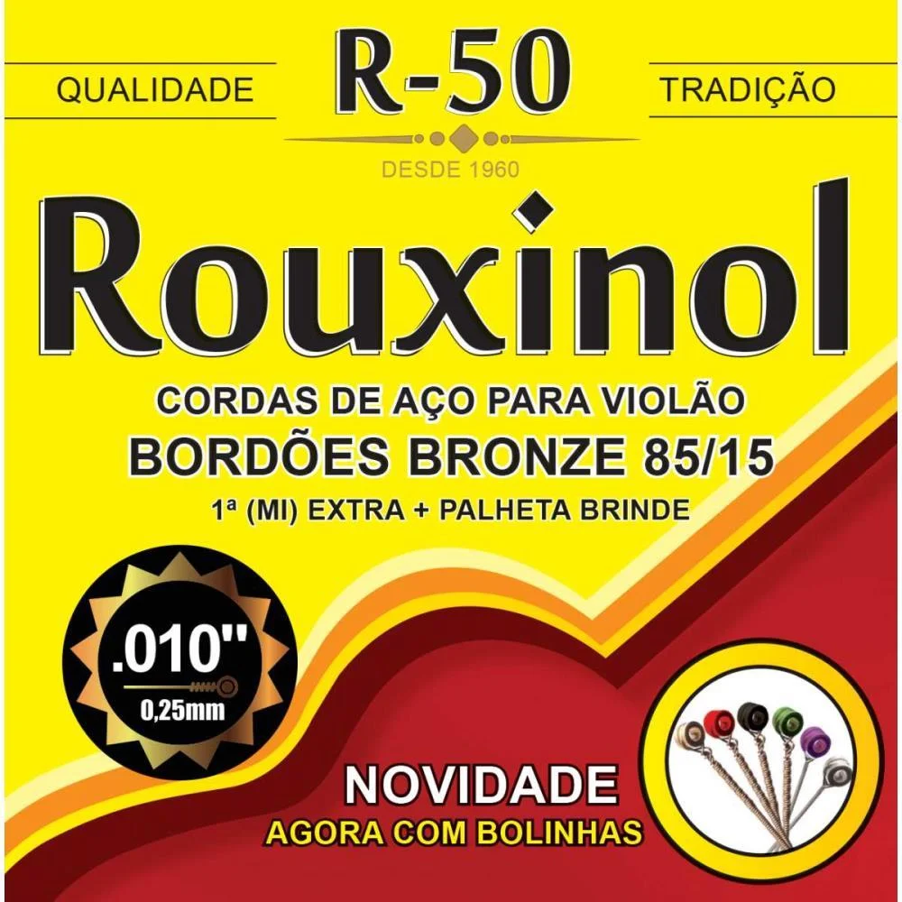 Encordoamento P/Violao Aco Bronze 85/15 C/Bo Rouxinol - imagem 2