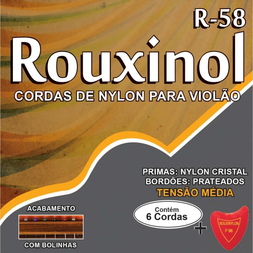 Encordoamento P/Violao Nylon Cr/Prat.c/Bolin Rouxinol - imagem 3