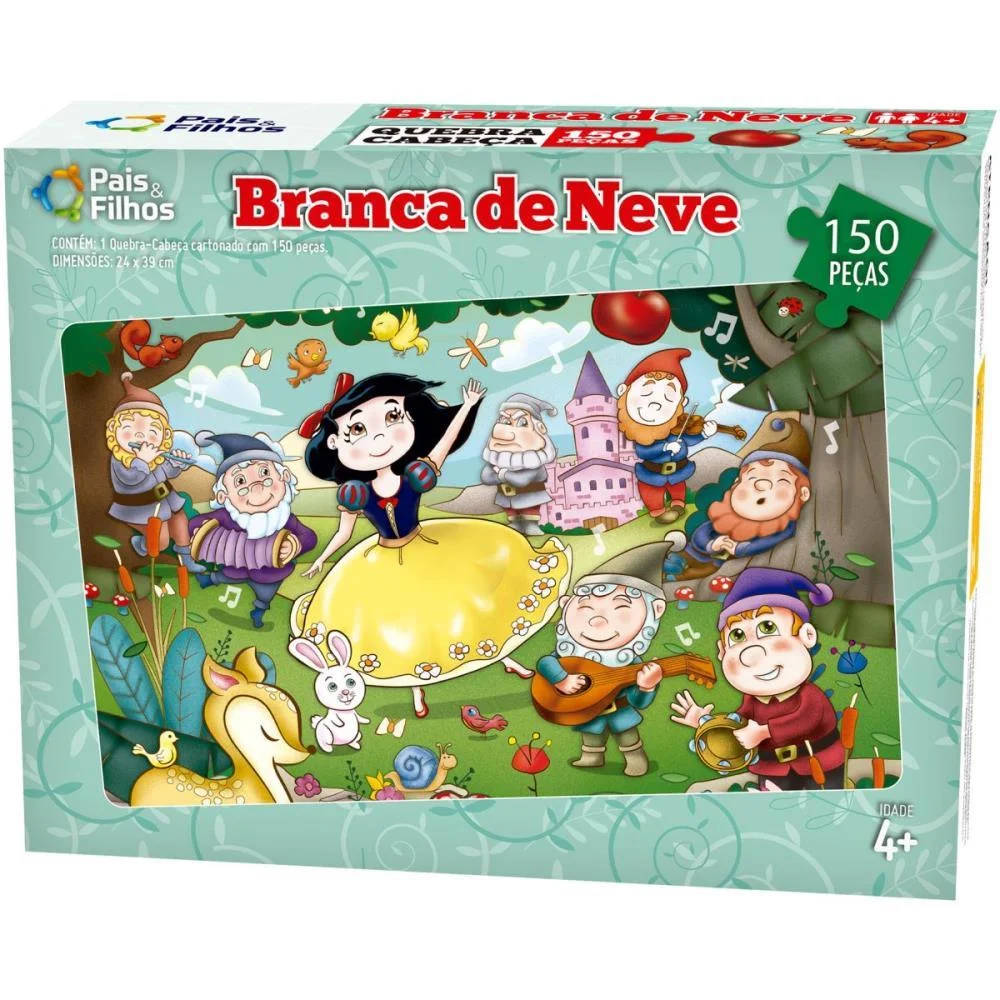 Quebra-Cabeca Cartonado Branca De Neve 150 Pecas Pais E Filhos (Unidade) - imagem 2
