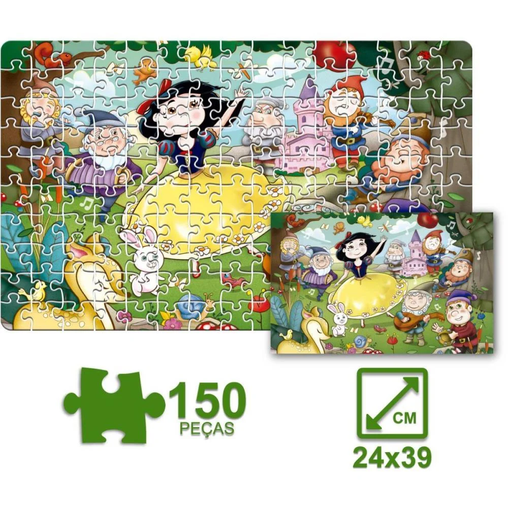 Quebra-Cabeca Cartonado Branca De Neve 150 Pecas Pais E Filhos (Unidade) - imagem 4