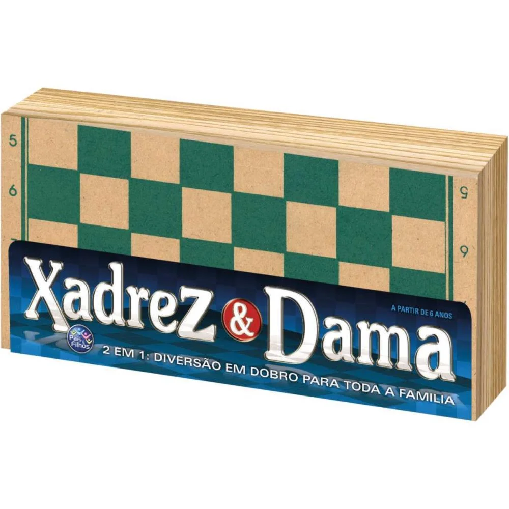 Jogo De Xadrez Xadrez E Dama Escolar Pais E Filhos (Unidade) - imagem 2
