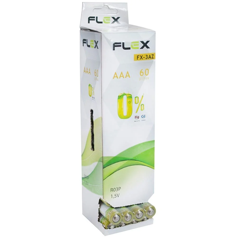 Pilha Zinco Palito Aaa 1,5V Tubo C/60Pilha Flex (Caixa) - imagem 3
