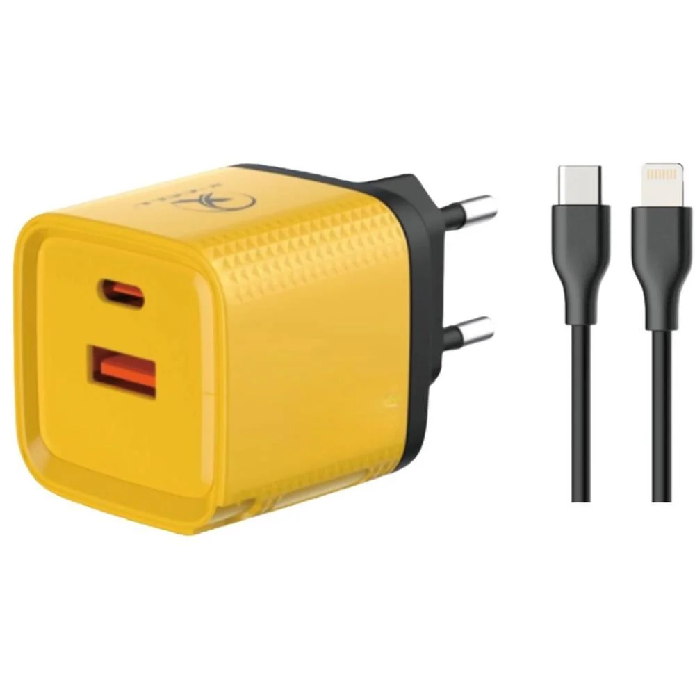 Carregador Celular De Parede Turbo Pd Usb C/Cabo Amarelo Flex (Unidade) - imagem 3
