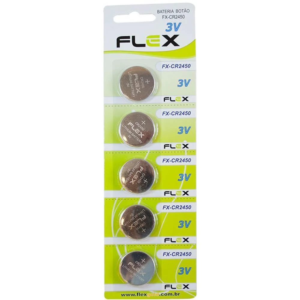 Pilha Bateria Botao Cr2450 Lithium Flex (Ct.c/05) - imagem 2