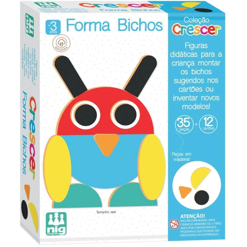 Brinquedo Educativo Forma Bichos Em Madeira Nig Brinquedos (Unidade) - imagem 4