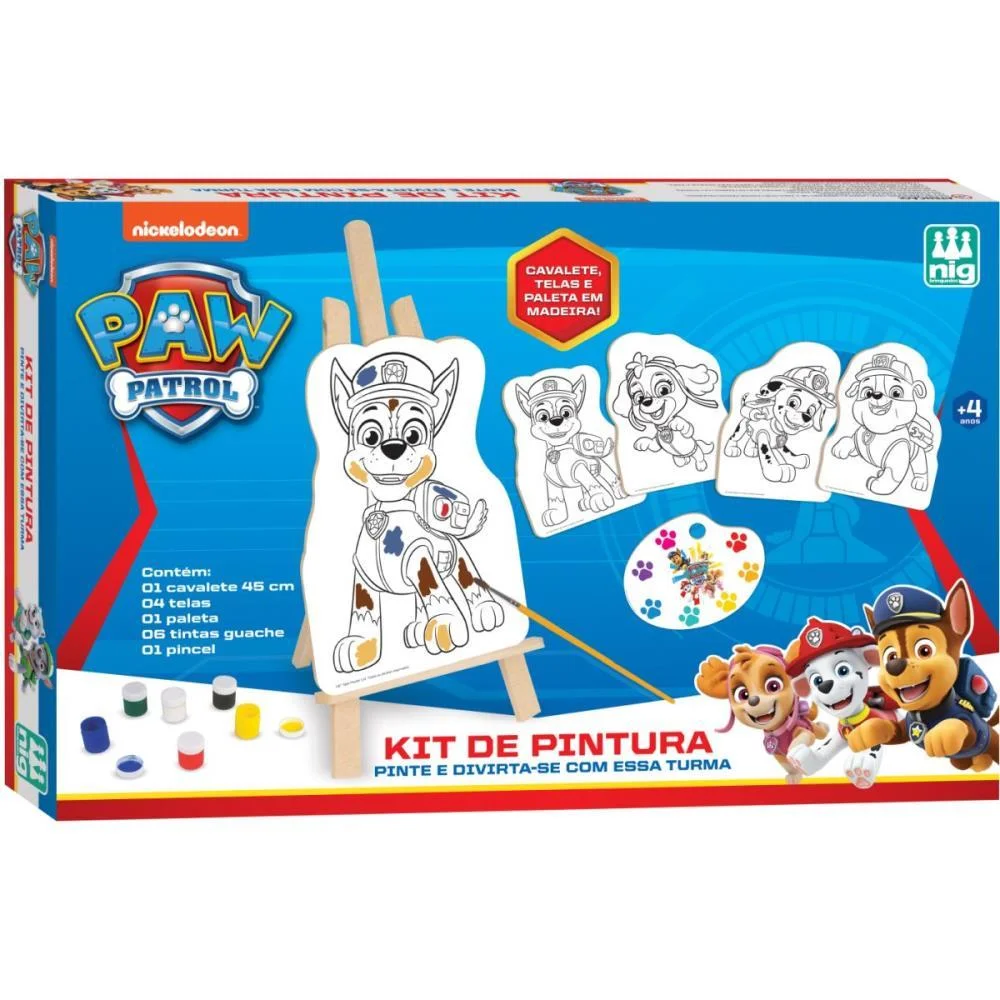 Brinquedo Para Colorir Patrulha Canina Kit De Pintura Nig Brinquedos (Unidade) - imagem 4