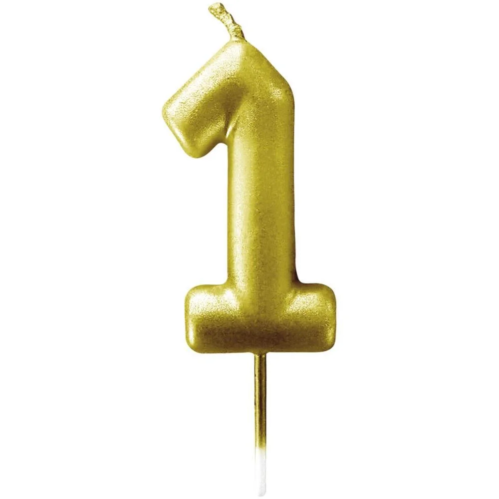 Vela Para Aniversario N.01 Ouro Metalizada 6Cm Make+ (Cx.c/12) - imagem 2