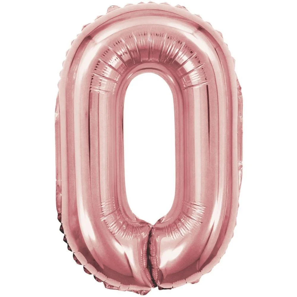 Balao Metalizado Numero 0 Rose 40Cm. Make+ (Unidade) - imagem 3