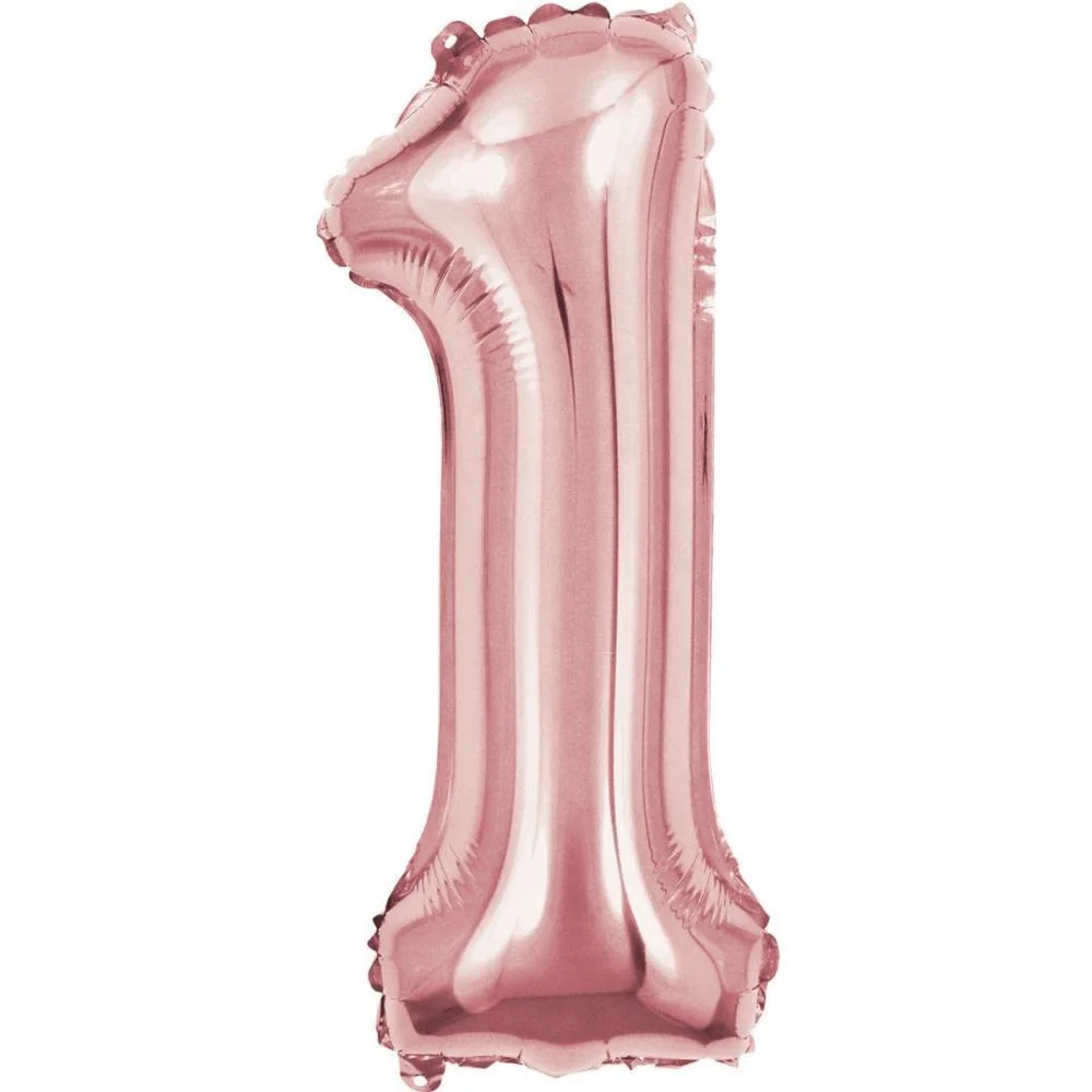 Balao Metalizado Numero 1 Rose 40Cm. Make+ (Unidade) - imagem 2