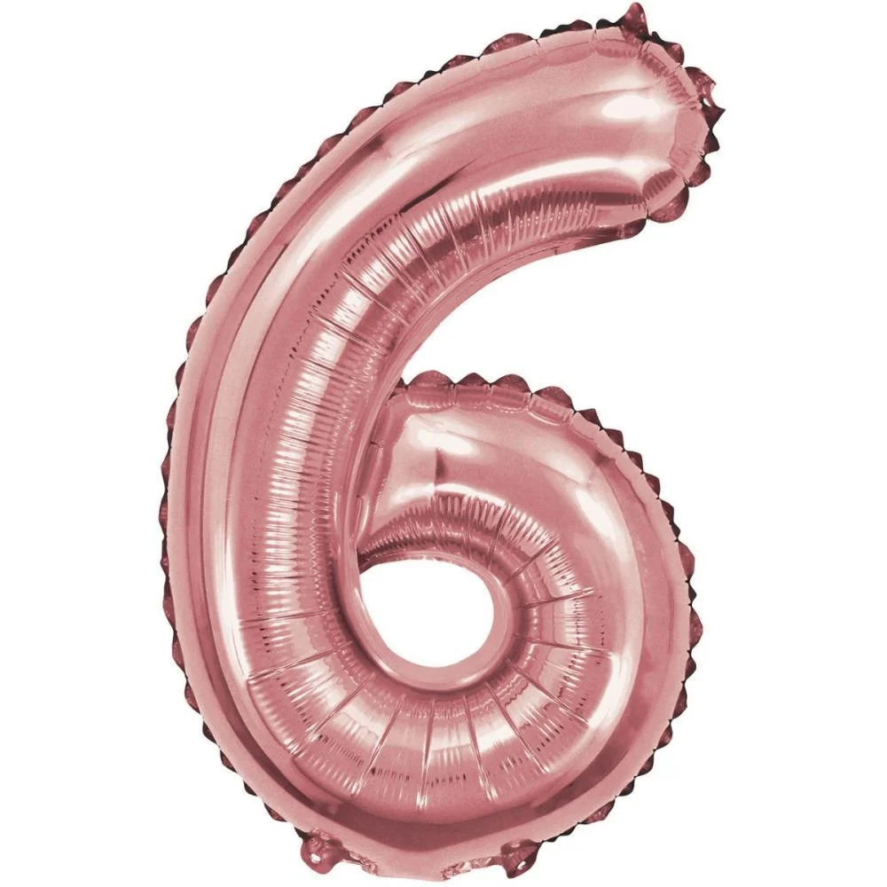 Balao Metalizado Numero 6 Rose 40Cm. Make+ (Unidade) - imagem 2