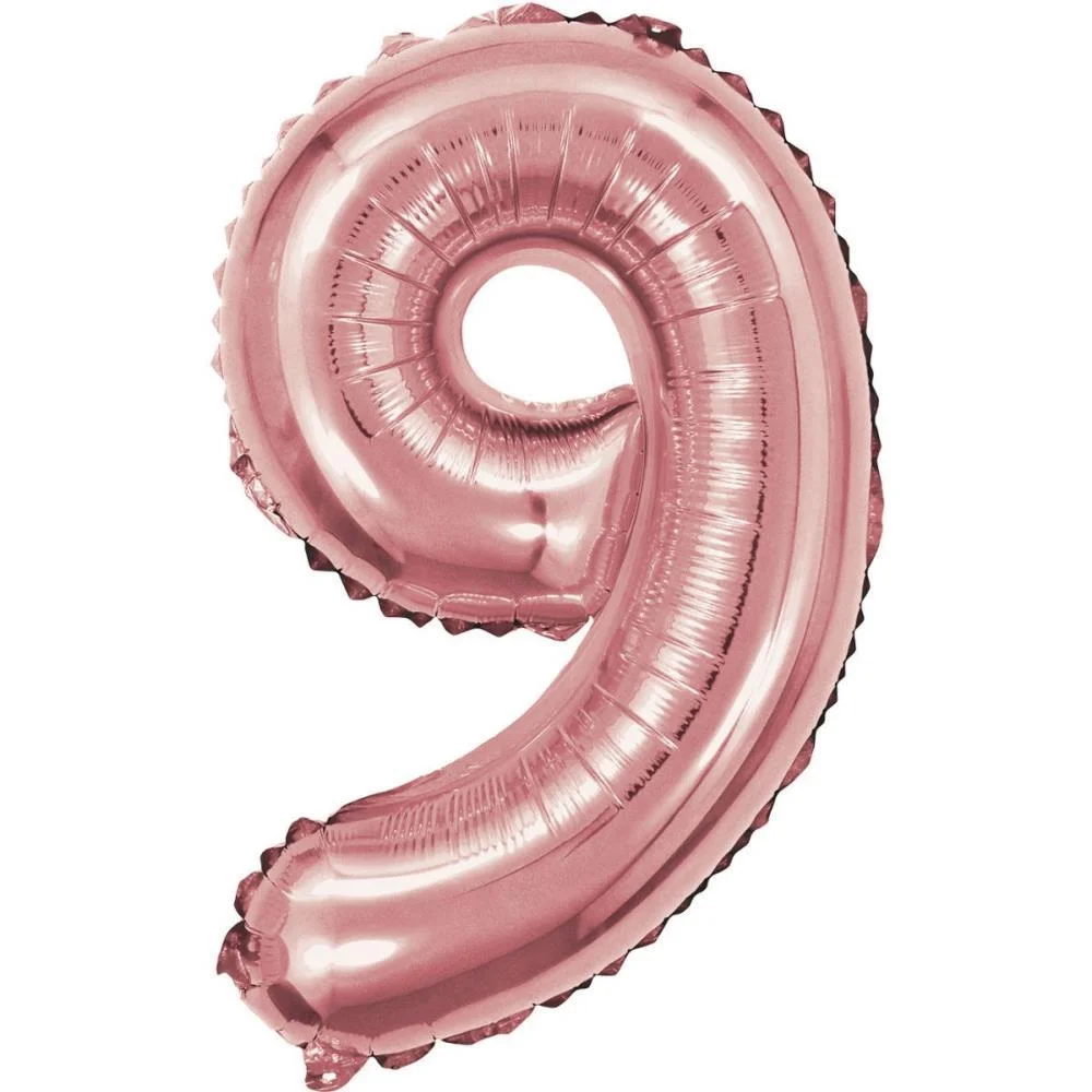 Balao Metalizado Numero 9 Rose 40Cm. Make+ (Unidade) - imagem 3