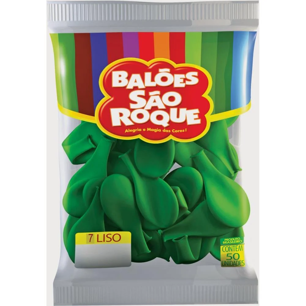 Balao 7 Liso Verde Folha Imperial Sao Roque (Pct.c/50) - imagem 4