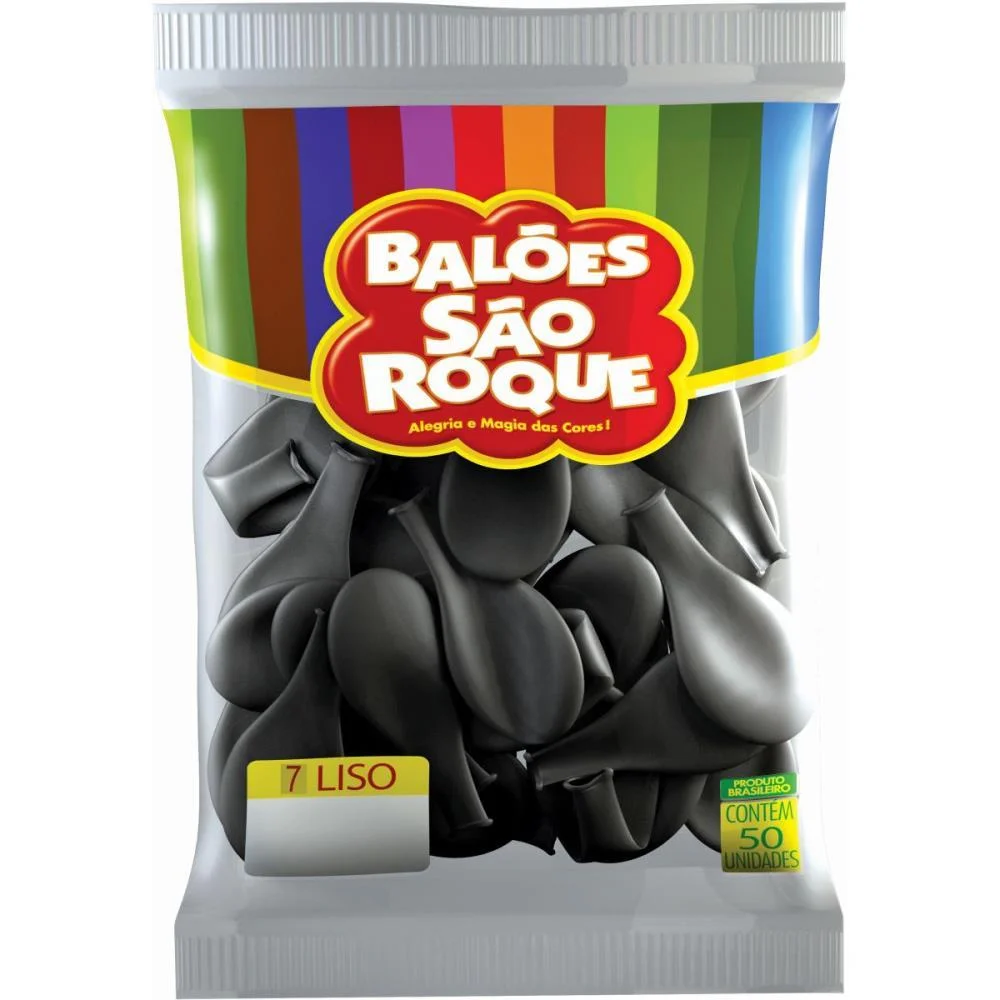 Balao 7 Liso Preto Imperial Sao Roque (Pct.c/50) - imagem 4