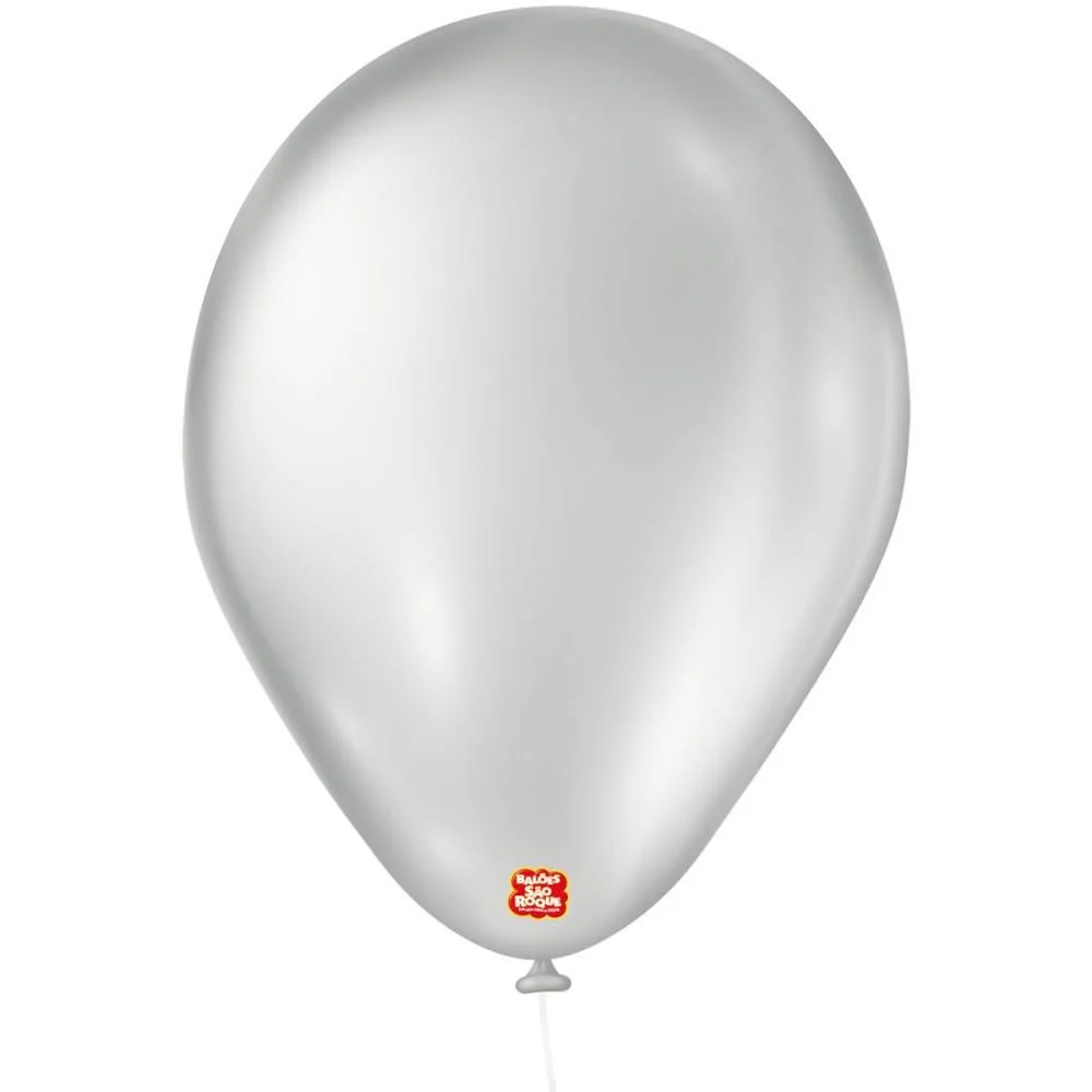 Balao 7 Liso Cintilante Prata Sao Roque (Pct.c/50) - imagem 3