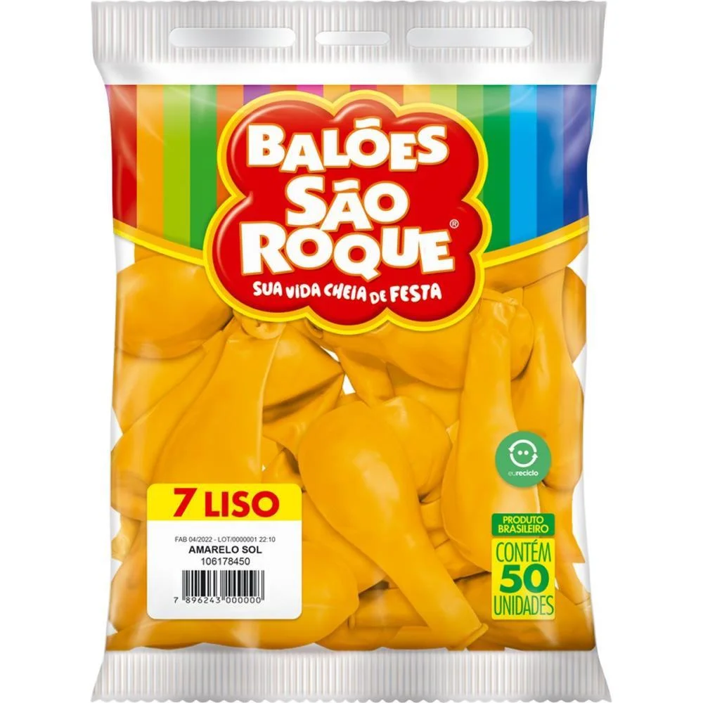 Balao 7 Liso Amarelo Sol Imperial Sao Roque (Pct.c/50) - imagem 4
