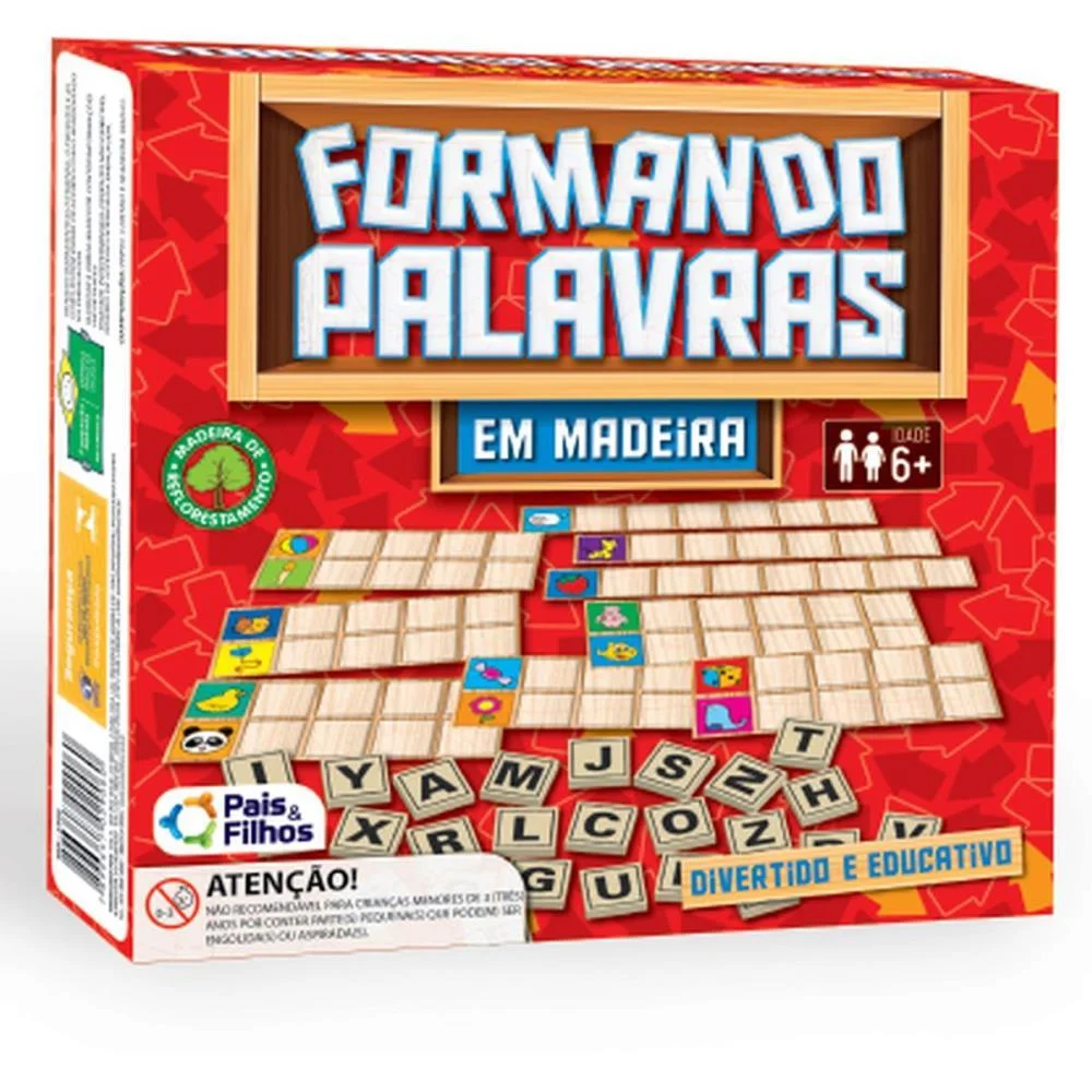 Brinquedo Pedagogico Madeira Formando Palavras Pais E Filhos (Unidade) - imagem 11