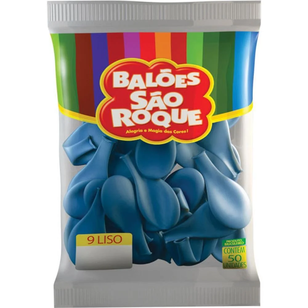 Balao 9 Liso Azul Turquesa Sao Roque (Pct.c/50) - imagem 4