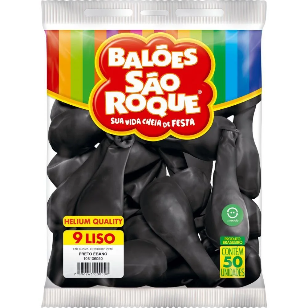 Balao 9 Liso Preto Ébano Sao Roque (Pct.c/50) - imagem 4
