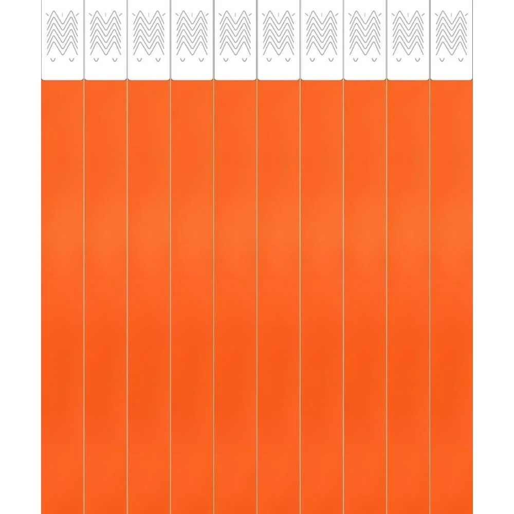 Pulseira Identificacao Tyvek Laranja Fluor Tecnomidia (Pct.c/50) - imagem 2