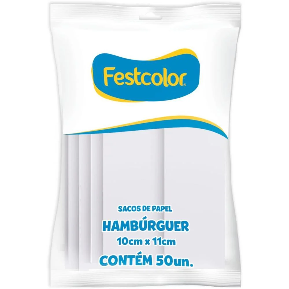 Embalagem Para Alimentos Saquinho Papel Hamburguer Festcolor (Cx.c/500) - imagem 3