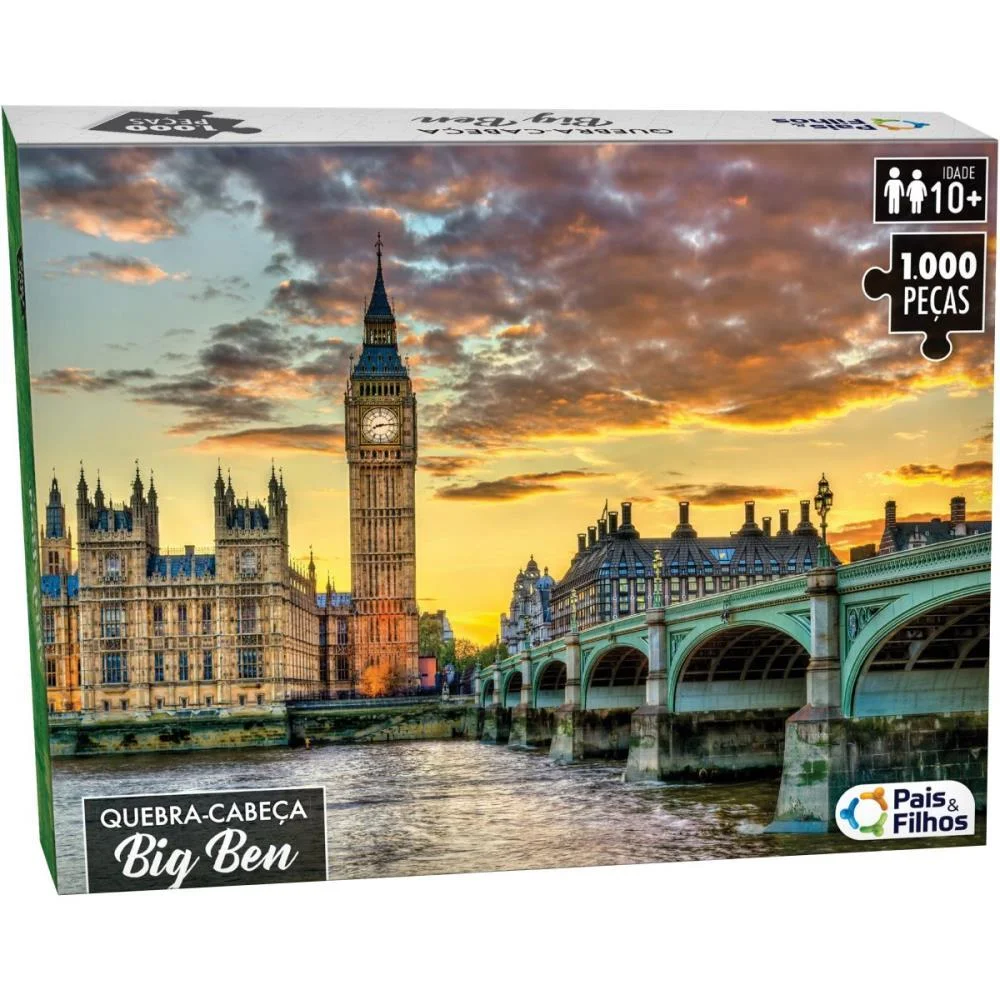 Quebra-Cabeca Cartonado Big Ben 1000 Pecas Pais E Filhos (Unidade) - imagem 3