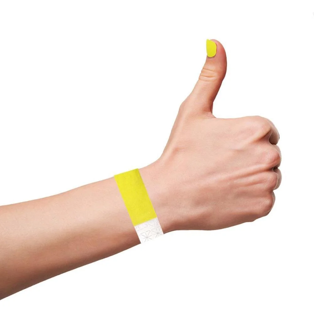 Pulseira Identificacao Amarela Fluor Tyvek Klf Festas (Pct.c/50) - imagem 5