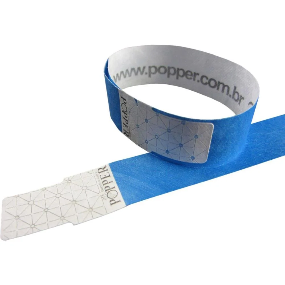 Pulseira Identificacao Azul Fluor Tyvek Klf Festas (Pct.c/50) - imagem 2