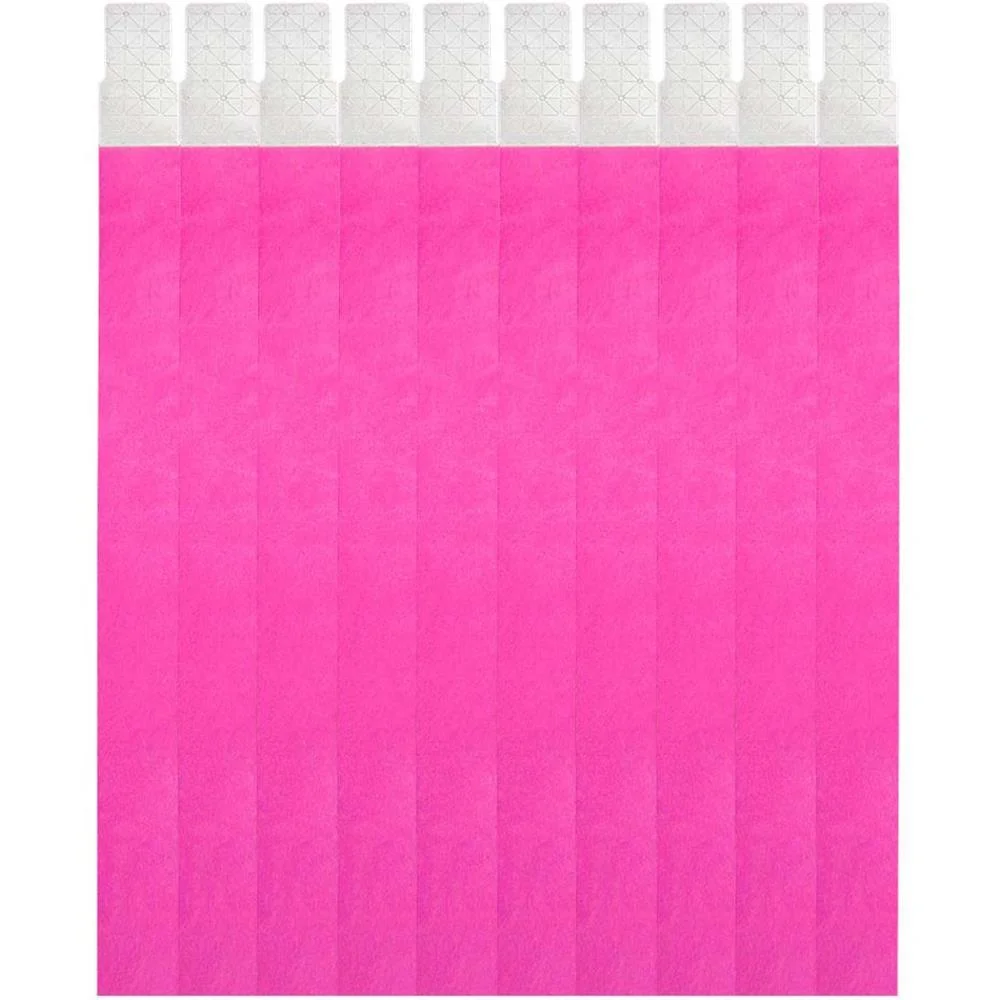Pulseira Identificacao Pink Fluor Tyvek Klf Festas (Pct.c/50) - imagem 2