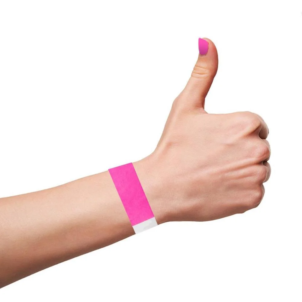 Pulseira Identificacao Pink Fluor Tyvek Klf Festas (Pct.c/50) - imagem 5