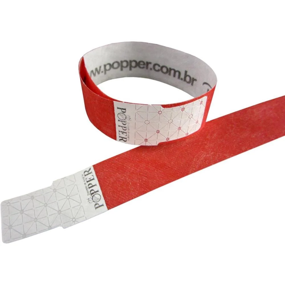 Pulseira Identificacao Vermelha Tyvek Klf Festas (Pct.c/50) - imagem 2