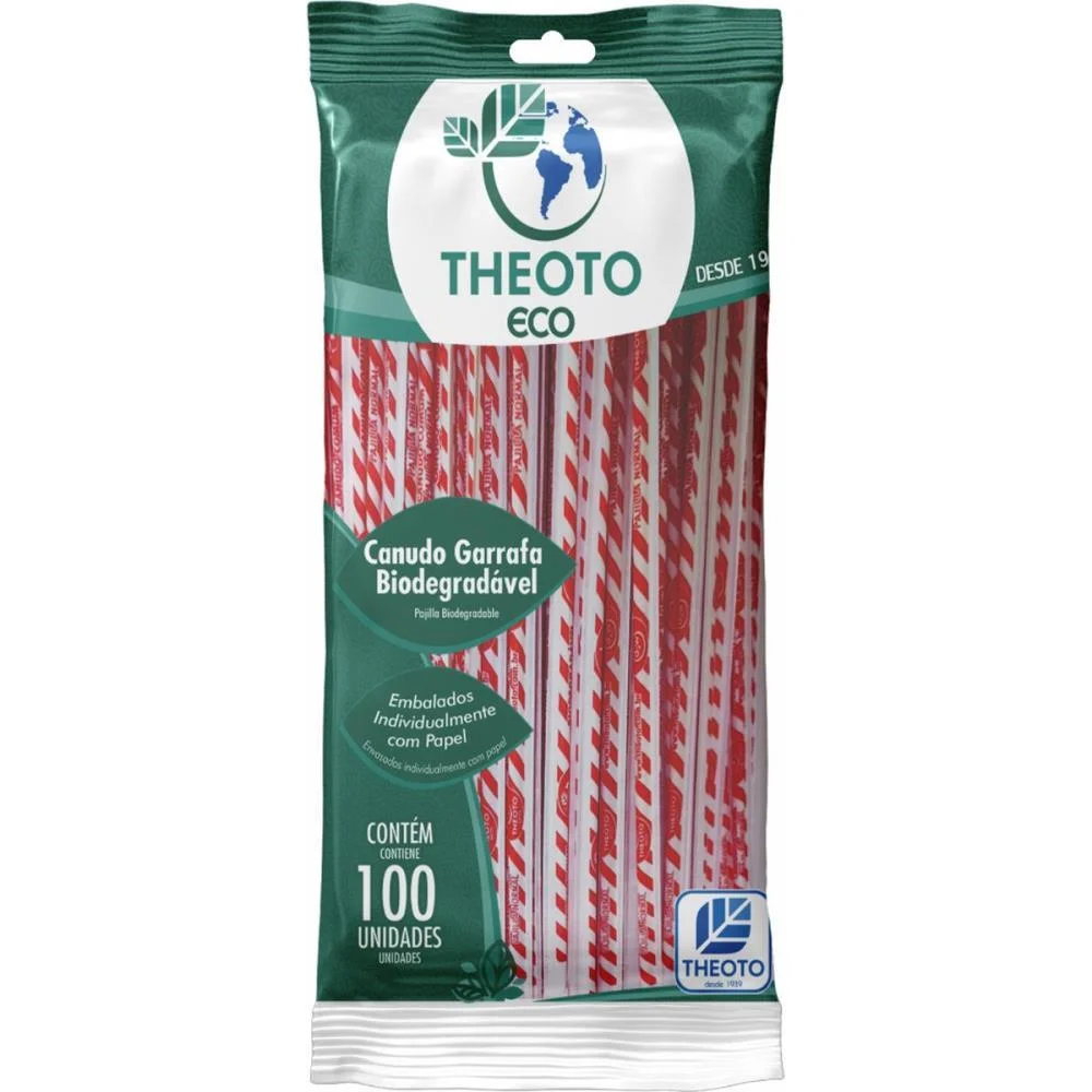 Canudo Biodegradavel 5X25Cm Garrafa Emb.individual Theoto (Pct.c/100) - imagem 3