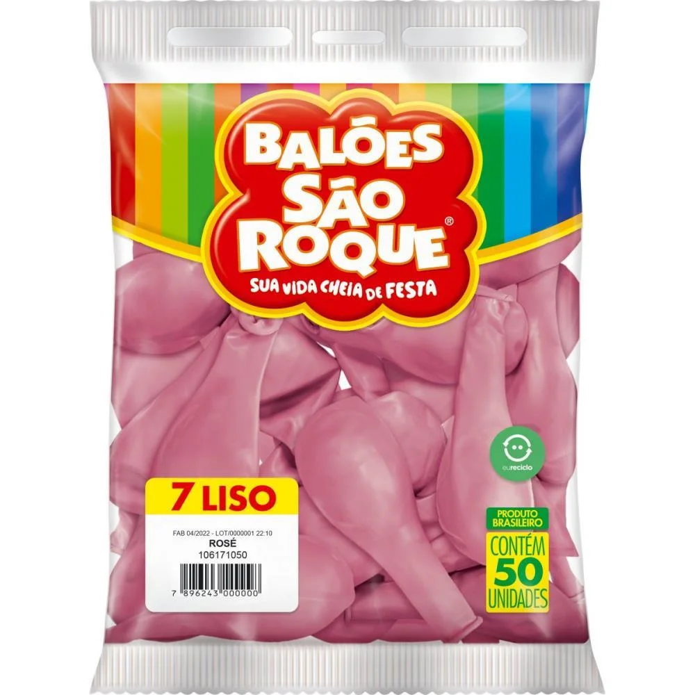 Balao 7 Liso Rose Imperial Sao Roque (Pct.c/50) - imagem 4