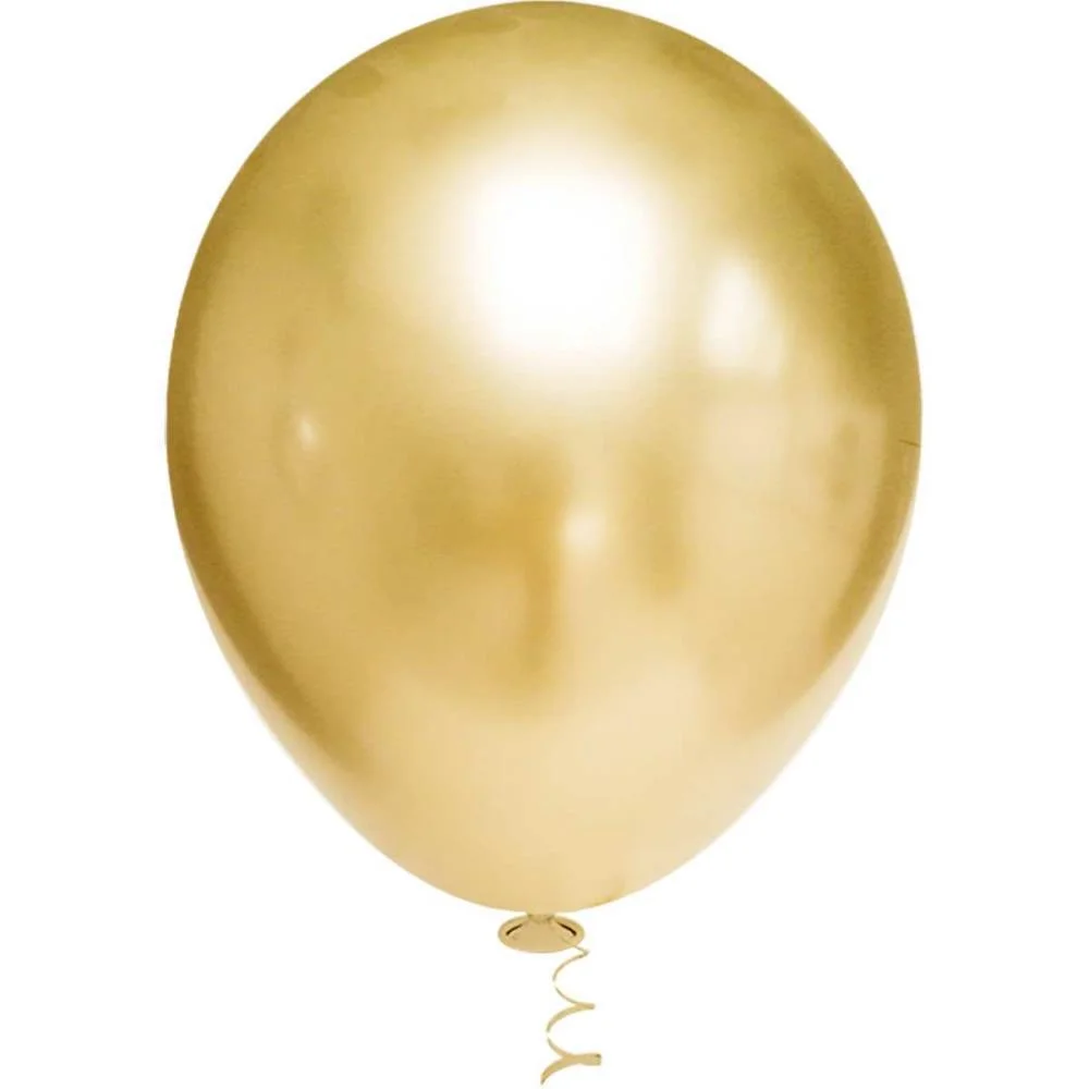 Balao 10 Liso Platino Ouro Redondo Riberball (Pct.c/25) - imagem 3