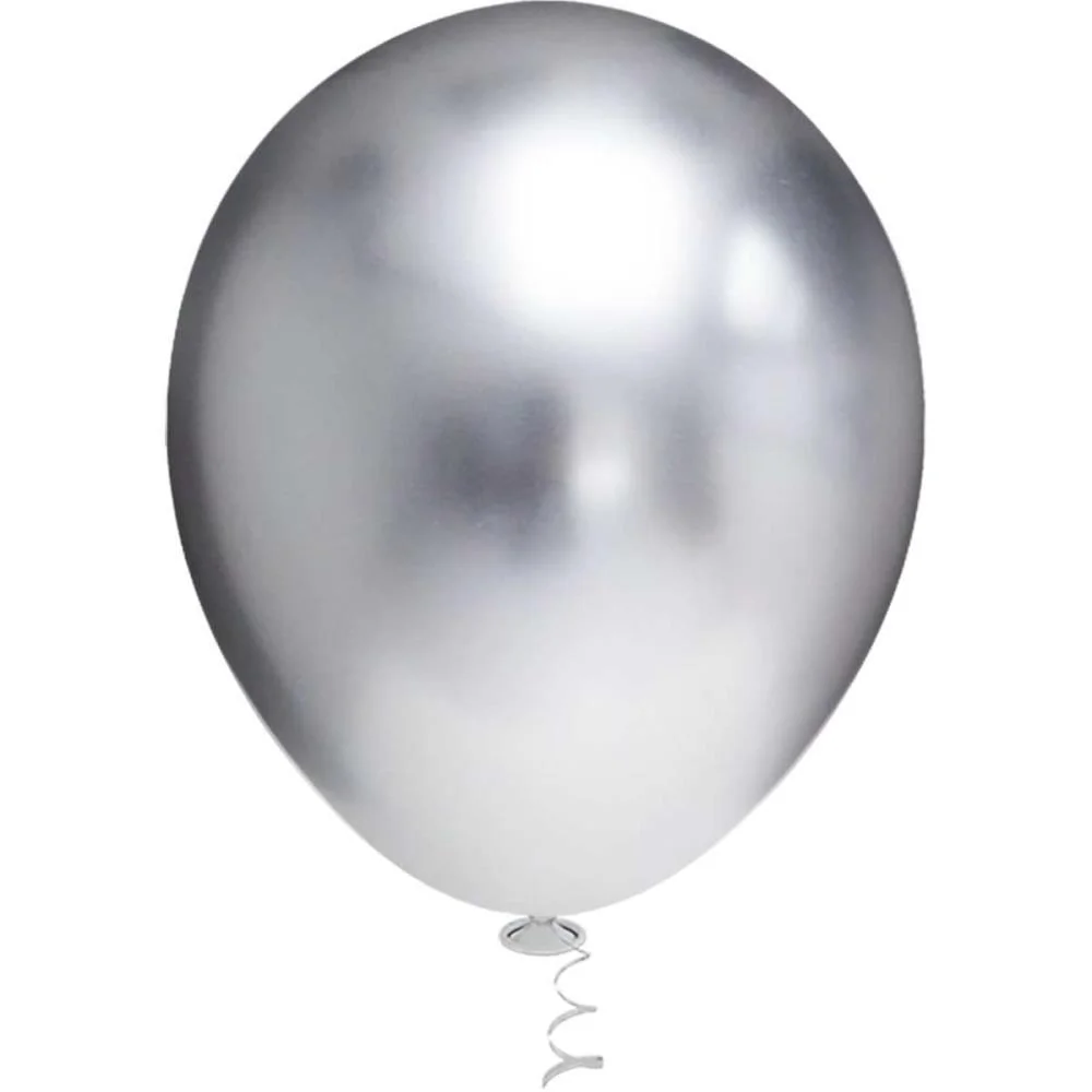 Balao 10 Liso Platino Prata Redondo Riberball (Pct.c/25) - imagem 3