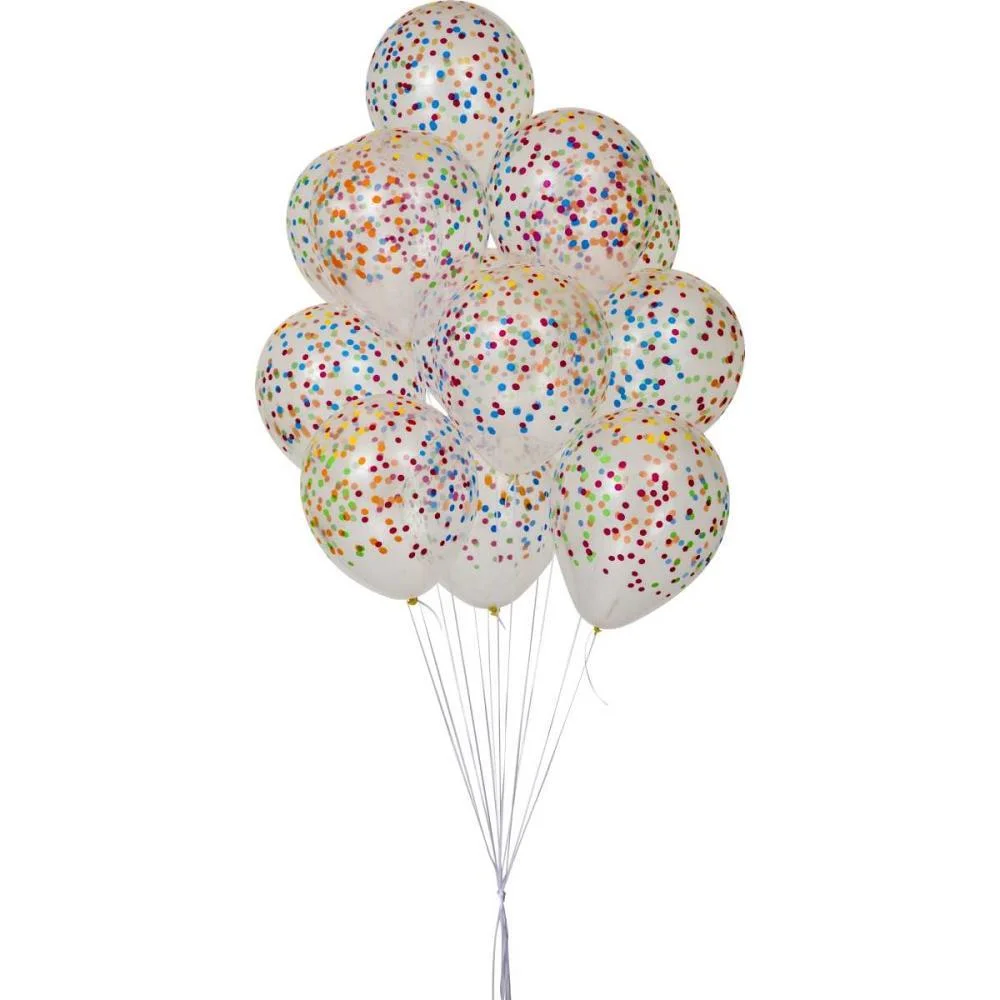 Balao 10 Decorado Confete Clear Riberball (Pct.c/25) - imagem 2