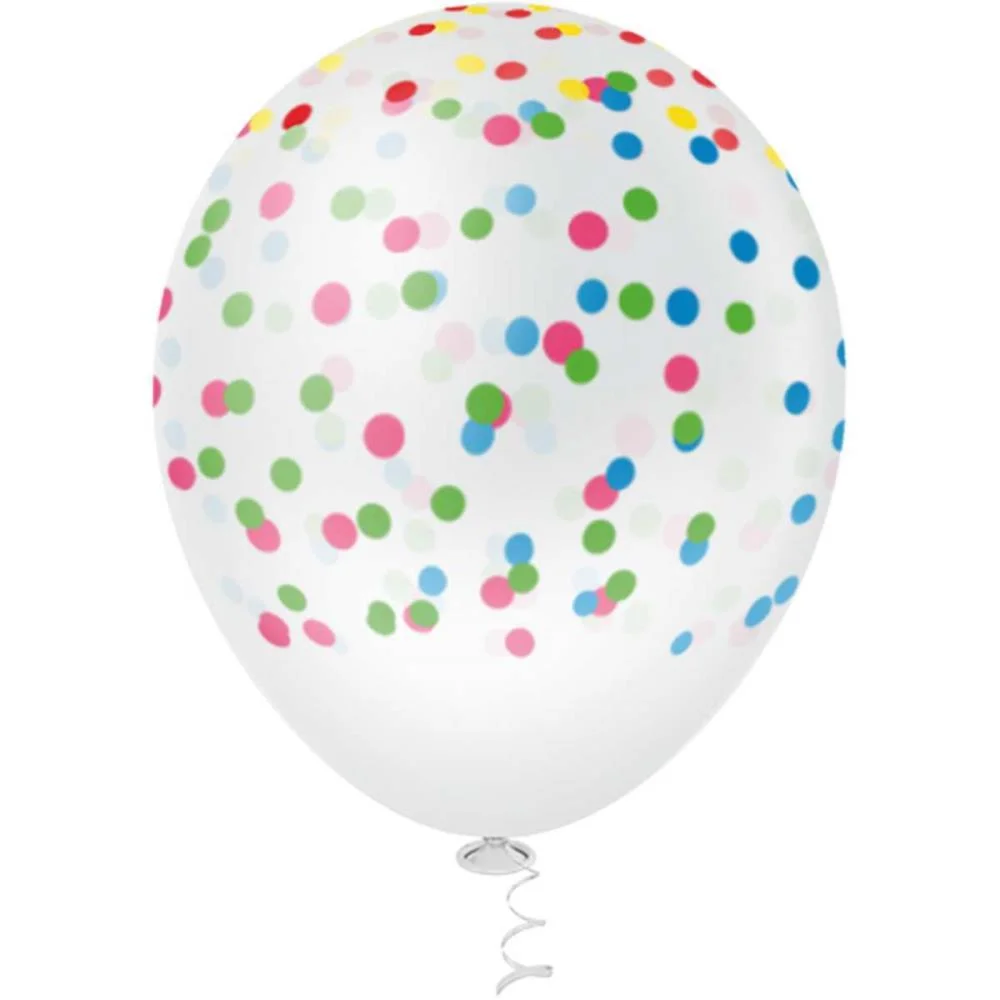 Balao 10 Decorado Confete Clear Riberball (Pct.c/25) - imagem 4