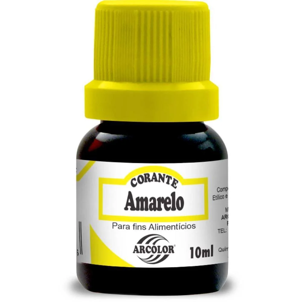 Corante Liquido Alimenticio Amarelo 10Ml. Arcolor (Cx.c/12) - imagem 3