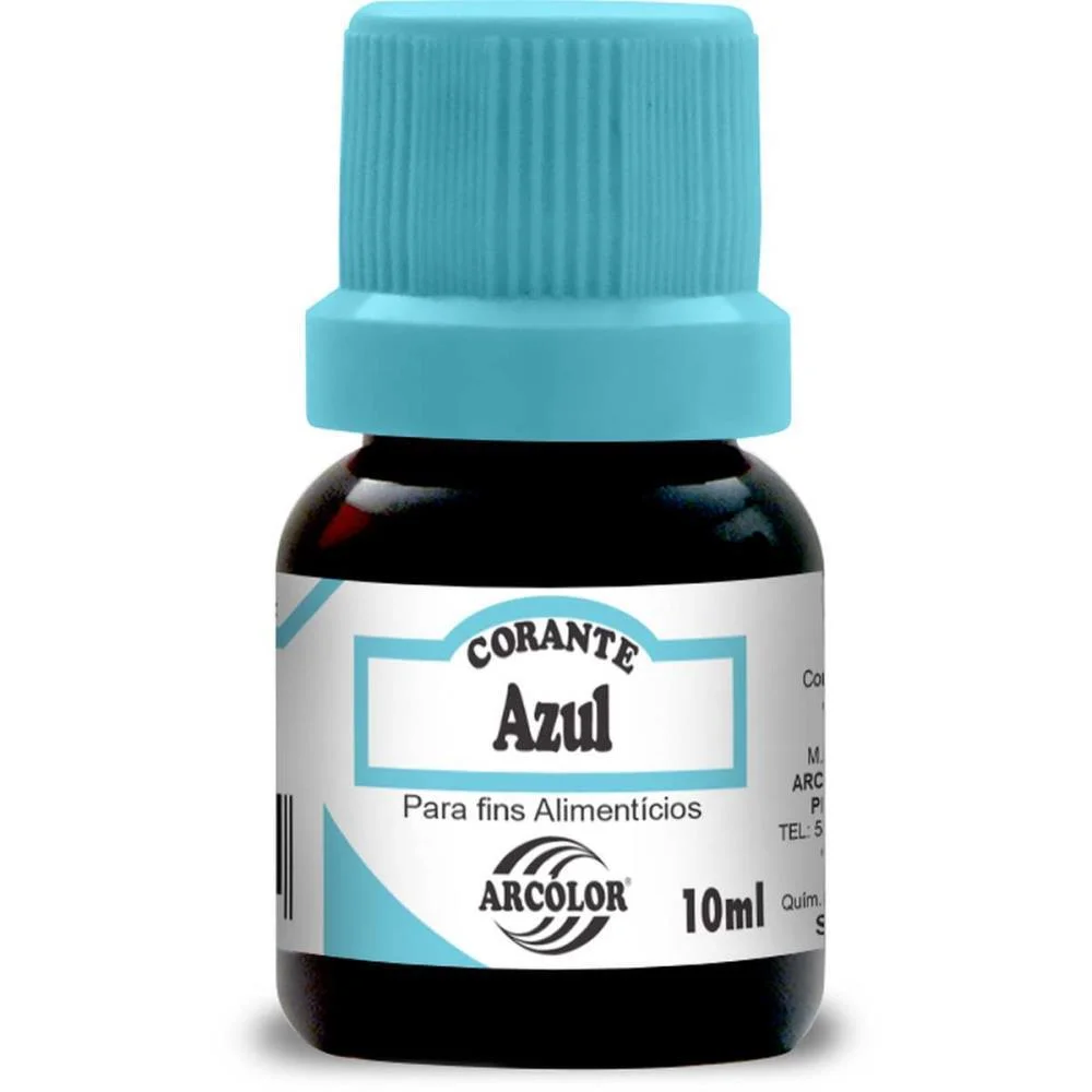 Corante Liquido Alimenticio Azul 10Ml. Arcolor (Cx.c/12) - imagem 2