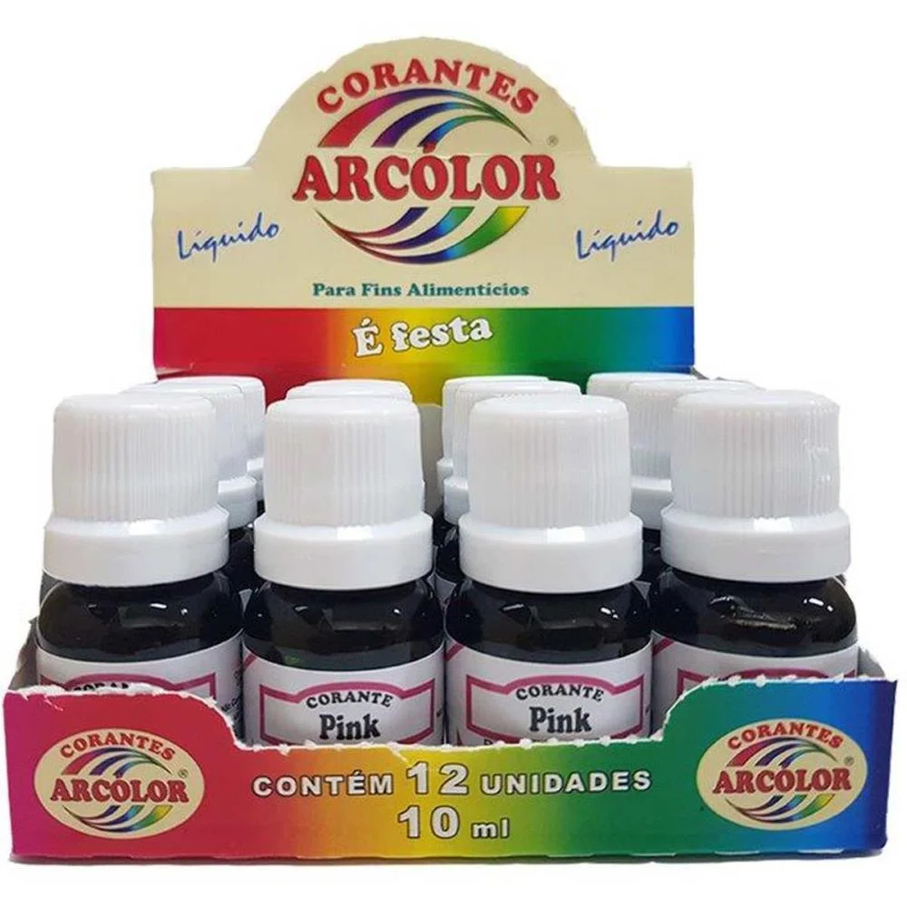 Corante Liquido Alimenticio Pink 10Ml. Arcolor (Cx.c/12) - imagem 4