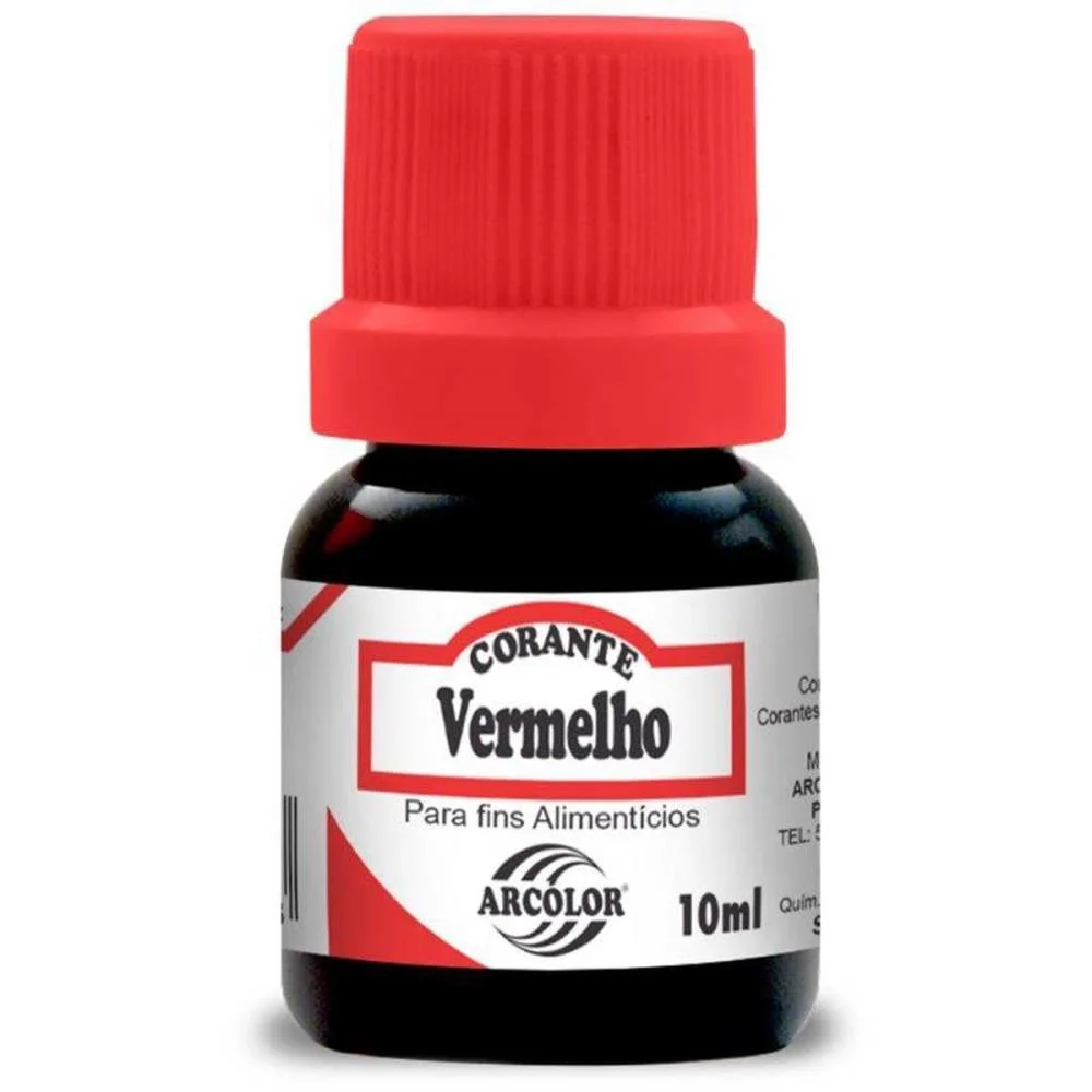 Corante Liquido Alimenticio Vermelho 10Ml. Arcolor (Cx.c/12) - imagem 3