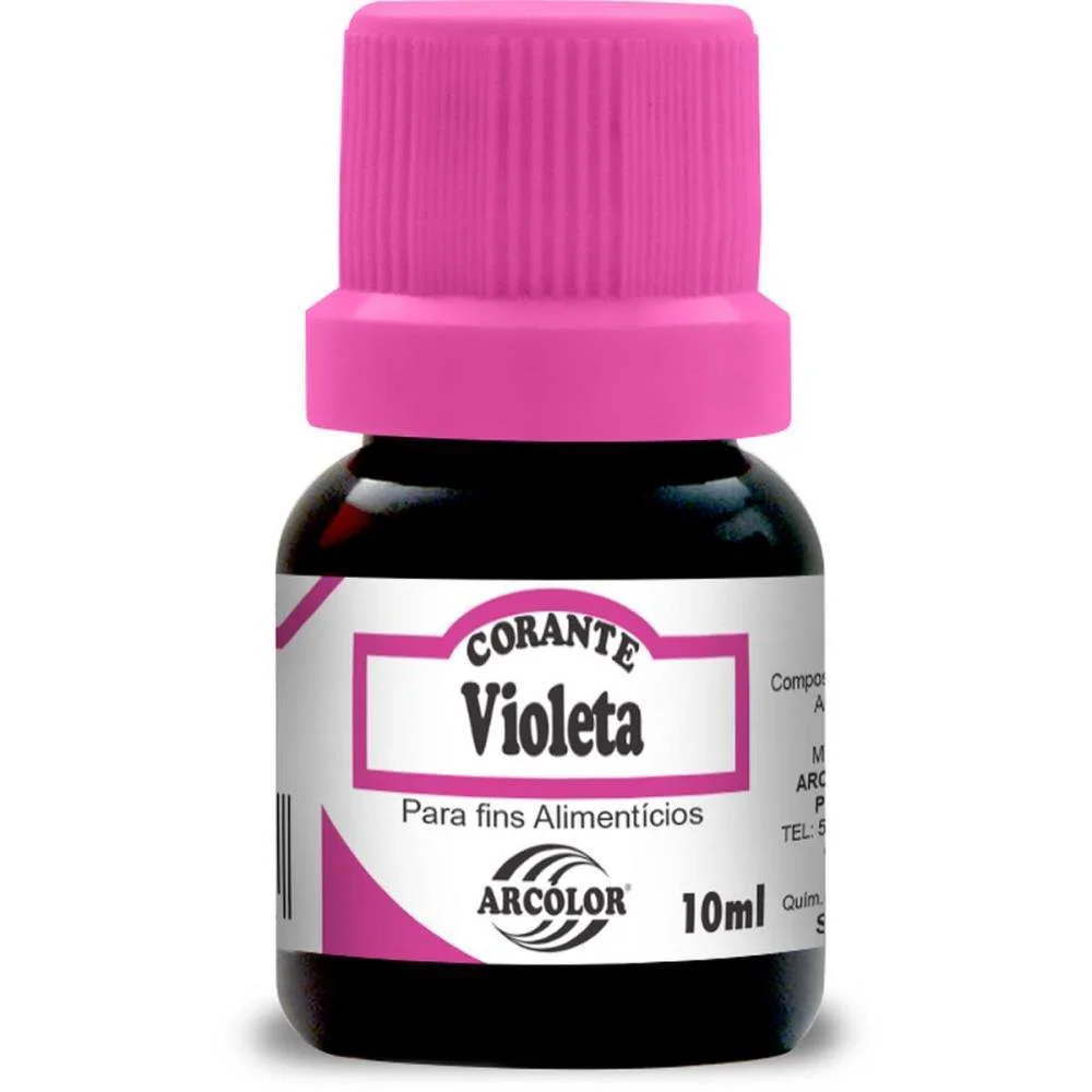 Corante Liquido Alimenticio Violeta 10Ml. Arcolor (Cx.c/12) - imagem 2