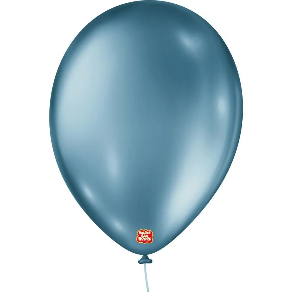 Balao 9 Liso Metalizado Azul Sao Roque (Pct.c/25) - imagem 3