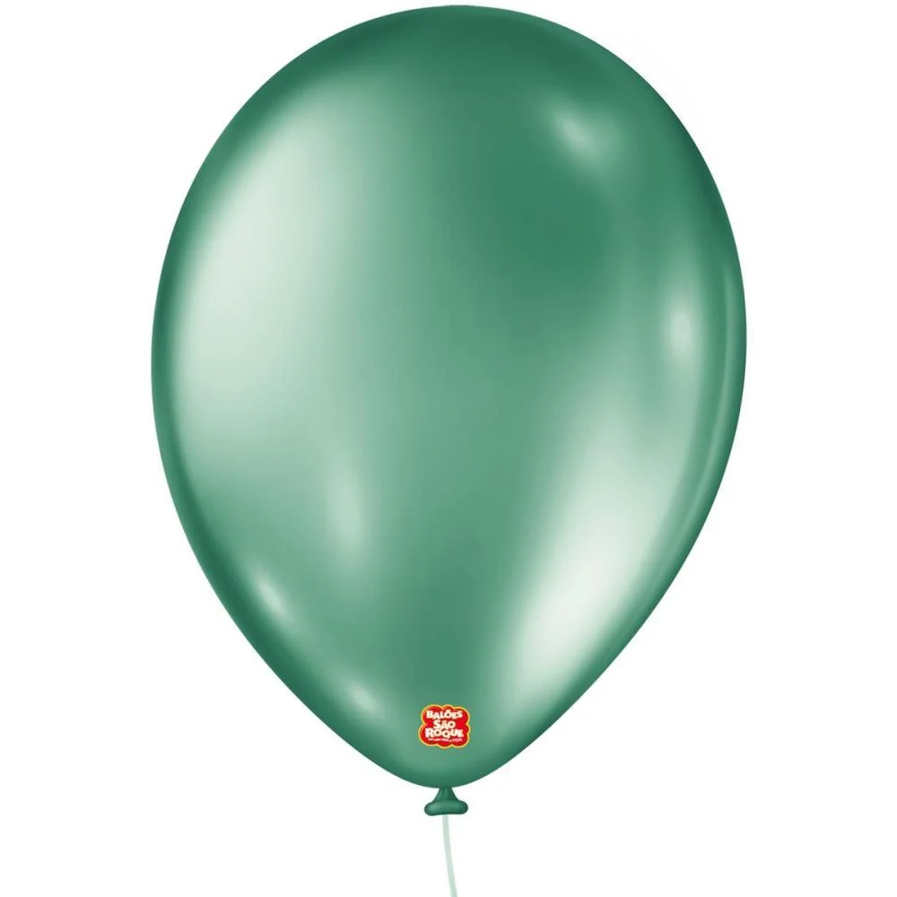 Balao 9 Liso Metalizado Verde Sao Roque (Pct.c/25) - imagem 2