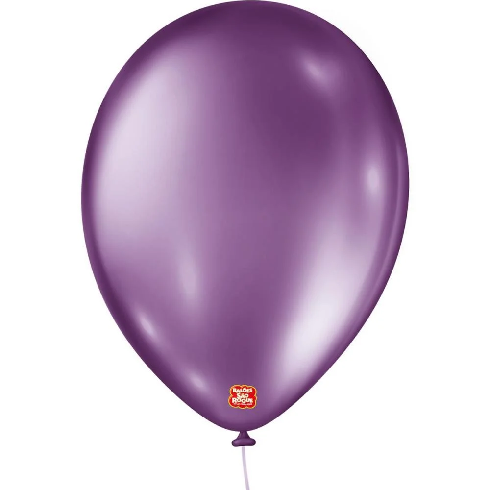 Balao 9 Liso Metalizado Roxo Sao Roque (Pct.c/25) - imagem 3